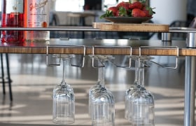 Roll'n cart wine glass holders