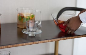 Tea cart with BHP mango wood finish