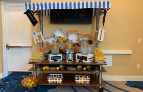 orange infused water station