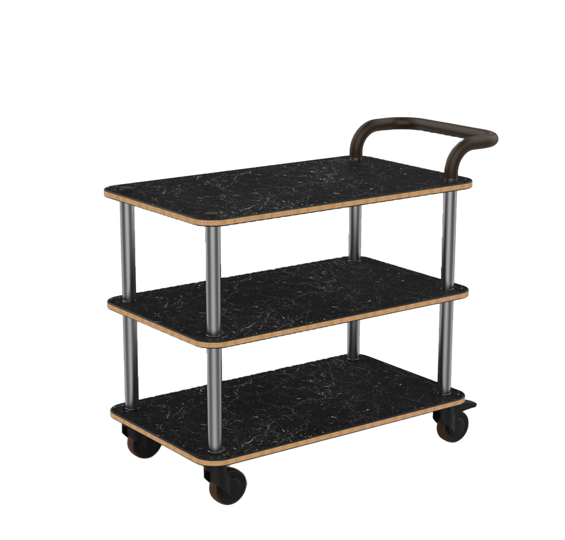 SERVICE CART WITH LEATHER HANDLE