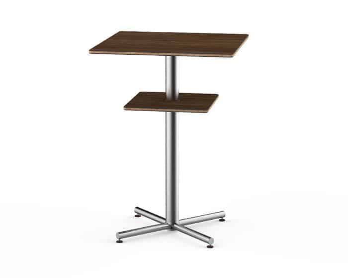 polo square bar table with shelf - Wood