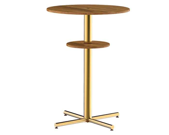 polo round bar table+shelf