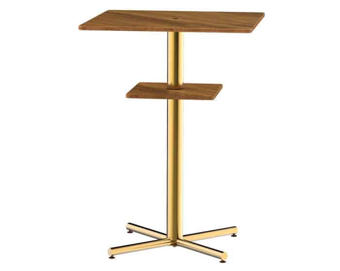 polo square bar table+shelf