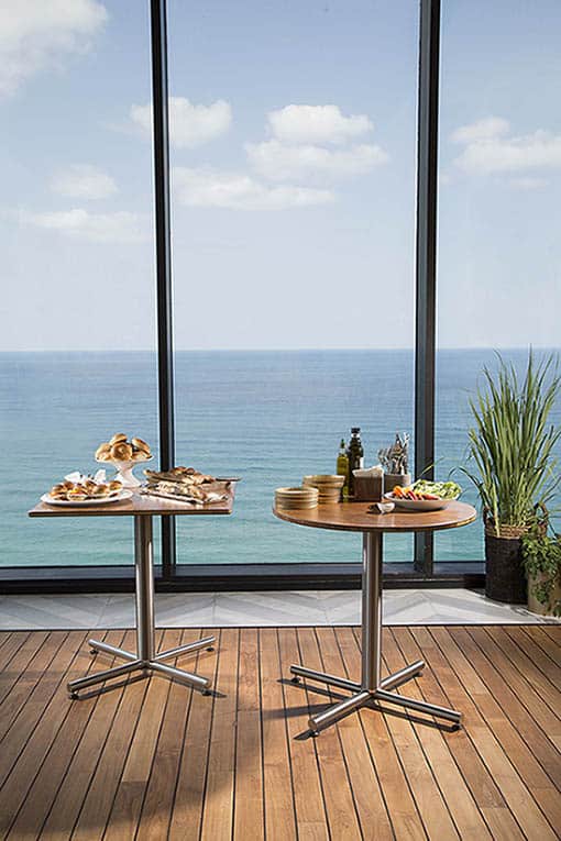 tables with food display