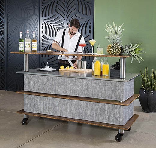 stainless steel pro bar with bar man 