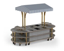 ROUNDED WARMING INDUCTION MARKET STATION