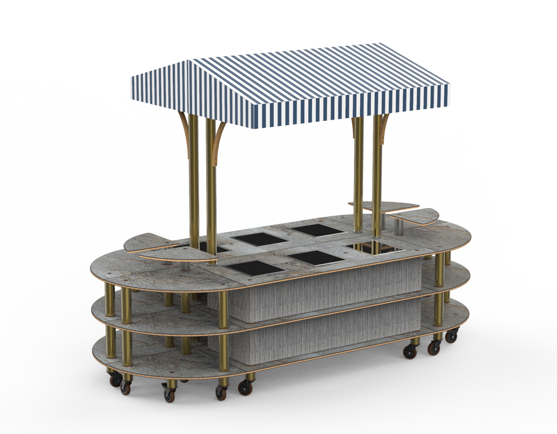 ROUNDED WARMING INDUCTION MARKET STATION