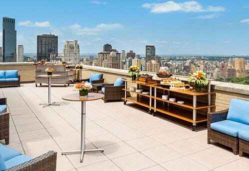 roof top with polo tables