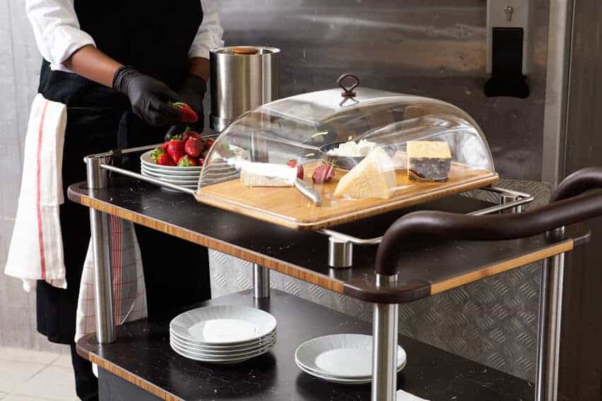 service cart in the kitchen
