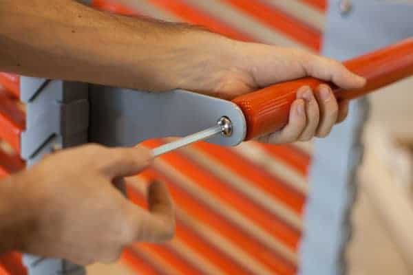 orange vinyl storage cart