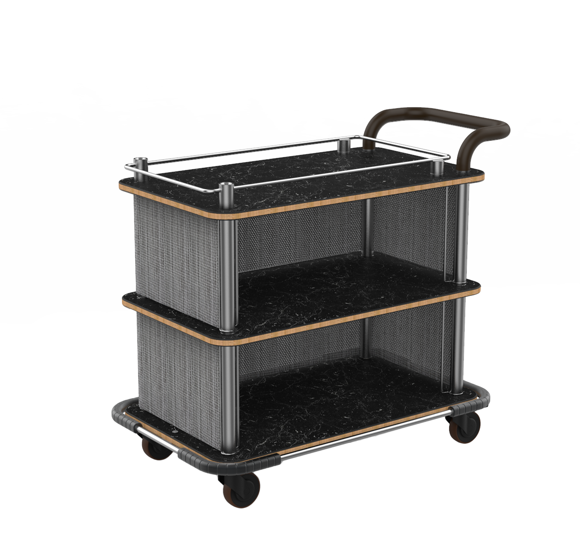 TOP BORDER CART WITH LEATHER HANDLE AND HEAVY DUTY BUMPER