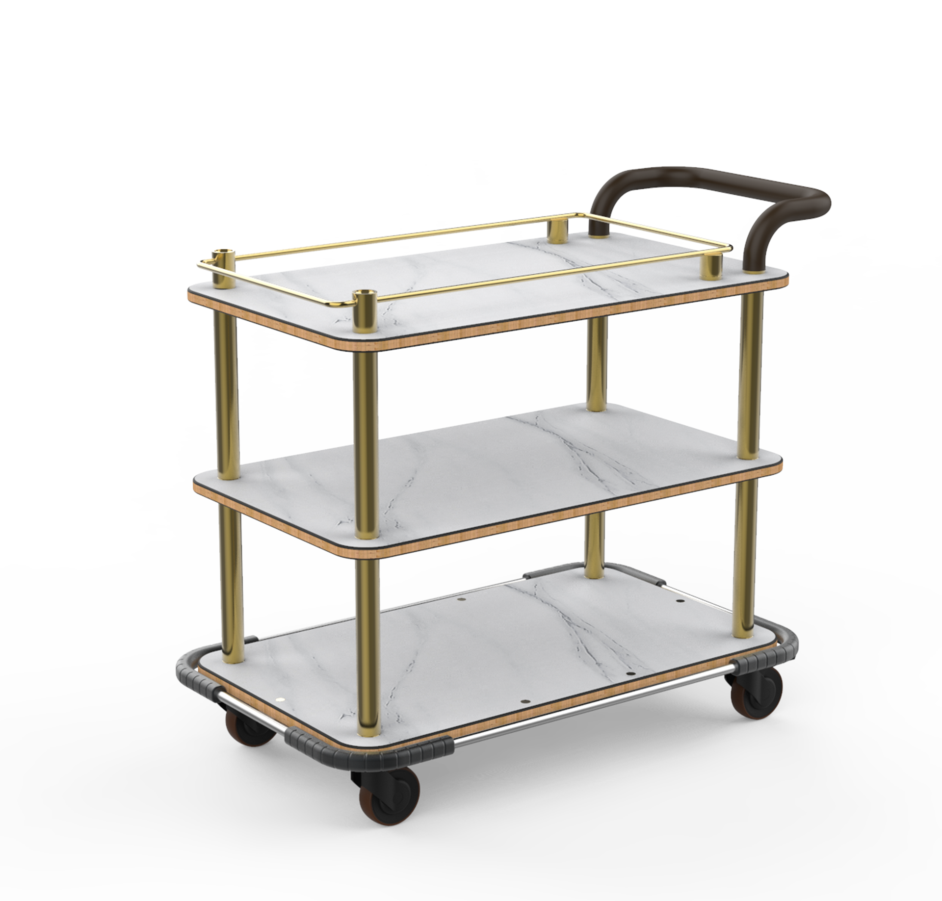 TOP BORDER CART WITH LEATHER HANDLE AND HEAVY DUTY BUMPER